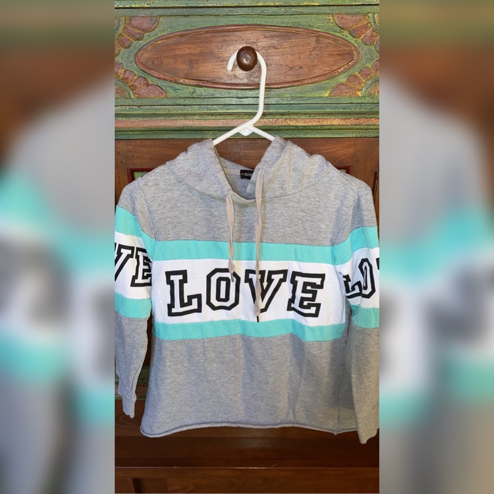 “LOVE” long sleeve hoodie shirt.